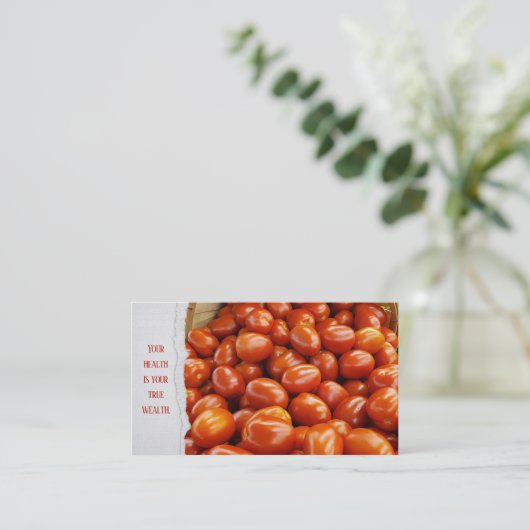 赤い熟したトマト 名刺 (スタンド正面)