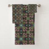 赤い熟したリンゴの木の万華鏡のように千変万化するパターン バスタオルセット (インサイチュ)