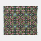 赤い熟したリンゴの木の万華鏡のように千変万化するパターン フリースブランケット (正面(横))