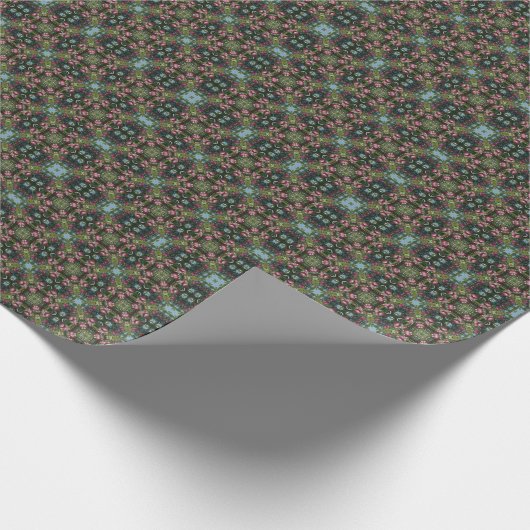 赤い熟したリンゴの木の万華鏡のように千変万化するパターン ラッピングペーパー (角)