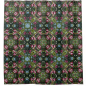 赤い熟したリンゴの木の抽象芸術アート シャワーカーテン (正面)