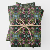 赤い熟したリンゴオンツリー万華鏡のように千変万化するパターン ラッピングペーパーシート (インサイチュ)