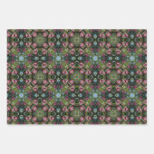 赤い熟したリンゴオンツリー万華鏡のように千変万化するパターン ラッピングペーパーシート (正面)