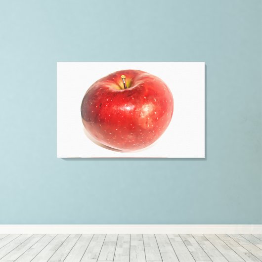 赤い熟したリンゴ図解入りの、写真付きのアート キャンバスプリント (インサイチュ (ウッドフロア))