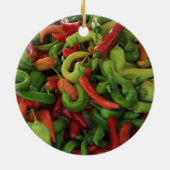 赤い熱いコショウのクリスマスオーナメント セラミックオーナメント (裏面)