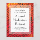 赤い熱いヨガ愛好家のOmシンボルパターン チラシ (裏面)