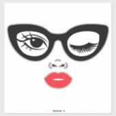 赤い熱い唇でウィンク シール (シート)