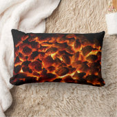 赤い熱い燃える石炭 ランバークッション (ブランケット)