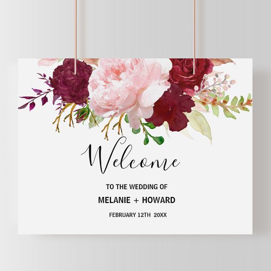 赤い熱帯とロマンチックな結婚歓迎 ポスター