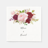 赤い熱帯とロマン結婚チズナプキン スタンダードカクテルナプキン (正面)