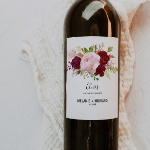 赤い熱帯とロマン結婚ティックのワインラベル ワインラベル