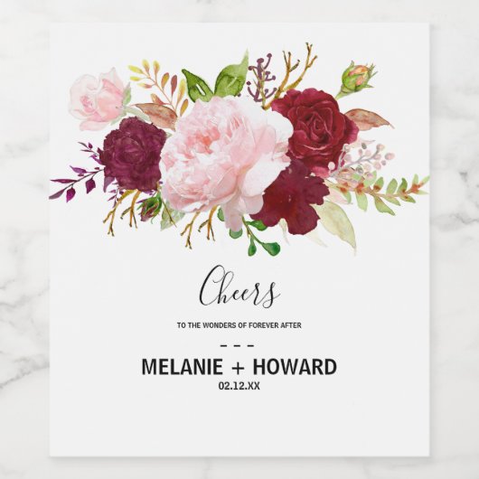 赤い熱帯とロマン結婚ティックのワインラベル ワインラベル (シングルラベル)