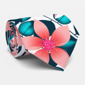 赤い熱帯性のハイビスカス ネクタイ (ロール)