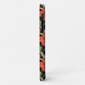 赤い熱帯性花シームレスパタ葉ーン緑 Case-Mate iPhoneケース (裏面/左)