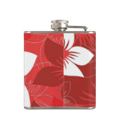 赤い熱帯花の模様 フラスク (裏面)