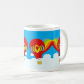 赤い熱気球かわいいカラフルおもしろい コーヒーマグカップ (正面右)