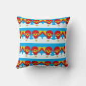 赤い熱気球かわいい漫画のパターン クッション (裏面)