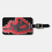 赤い爆発のスノーボーダーの芸術的な荷物のラベル ラゲッジタグ (正面横)