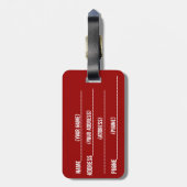 赤い爆発のスノーボーダーの芸術的な荷物のラベル ラゲッジタグ (裏面縦)