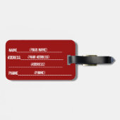 赤い爆発のスノーボーダーの芸術的な荷物のラベル ラゲッジタグ (裏面横)