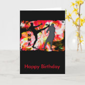 赤い爆発のMMAのシルエット カード (黄色い花)