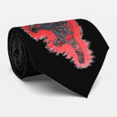 赤い爆発スノーボーダーブラックタイお洒落プ ネクタイ (ロール)