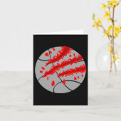 赤い爪を持つバスケットボール カード (黄色い花)