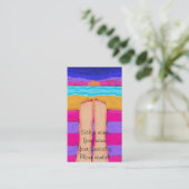 赤い爪、 ネイルがサンセットビジネスカードに 予約カード (スタンド正面)