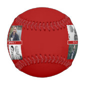 赤い父と子供と家族のパパ6写真 野球ボール (裏面)