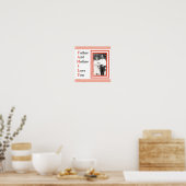 赤い父と母が愛する家族の写真 ポスター (キッチン)