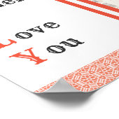 赤い父と母が愛する家族の写真 ポスター (角)