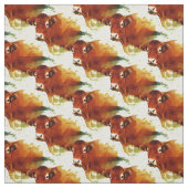 赤い牛絵画 ファブリック (見本)