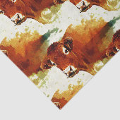 赤い牛絵画 薄葉紙 (詳細)