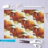 赤い牛絵画 薄葉紙 (クラフト)