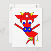 赤い牛 ポストカード (正面/裏面)