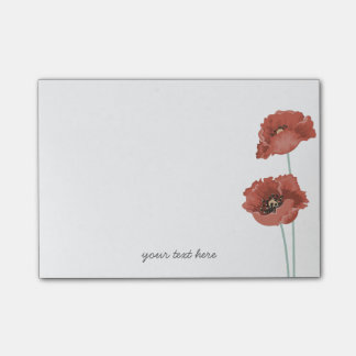 赤い牡丹のノート ポストイット