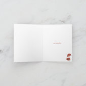 赤い牡丹のパーソナライズされたノートカード ノートカード (内部)