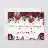 赤い牡丹の啓示　ウェディング　フラワーガール　お願い 招待状 (裏面)