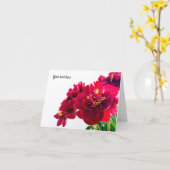 赤い牡丹の折り畳みグリーティングカード カード (黄色い花)