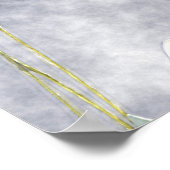 赤い牡丹の水彩花模様 ポスター (角)