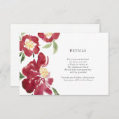 赤い牡丹の水色の花詳細囲い エンクロージャーカード (正面/裏面)
