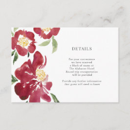 赤い牡丹の水色の花詳細囲い エンクロージャーカード