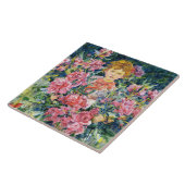 赤い牡丹の花を持つ少年（ロバート・レイド） タイル (側面)