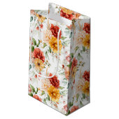 赤い牡丹の花束模様 スモールペーパーバッグ (裏面アングル)