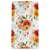 赤い牡丹の花束模様 スモールペーパーバッグ (正面)