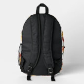 赤い牡丹の花束模様 プリントバックパック (裏面)