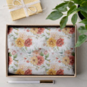 赤い牡丹の花束模様 薄葉紙 (ギフト)