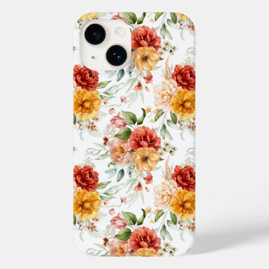 赤い牡丹の花束模様 Case-Mate iPhoneケース (裏面)