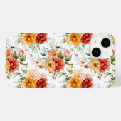 赤い牡丹の花束模様 Case-Mate iPhoneケース (裏面 (横))