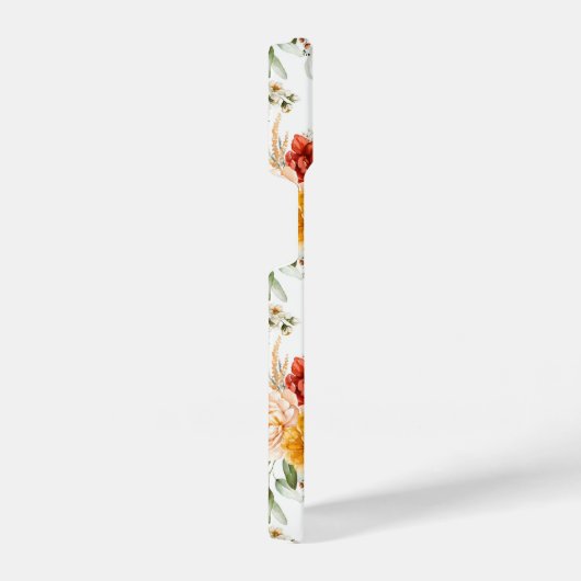 赤い牡丹の花束模様 iPhoneケース (右側面)